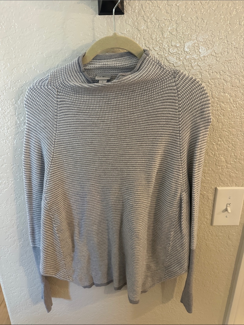 Worthington Light Heather Gray Ribbed Mock Neck Sweater